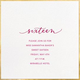 sweet 16 party invitations