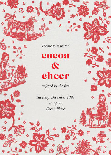 Poinsettia Party - Christmas Party Invitation by Nathalie Lété