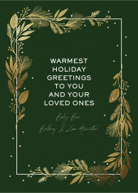 Elegant Gold Foliage Border - Christmas Card by Paperless Post