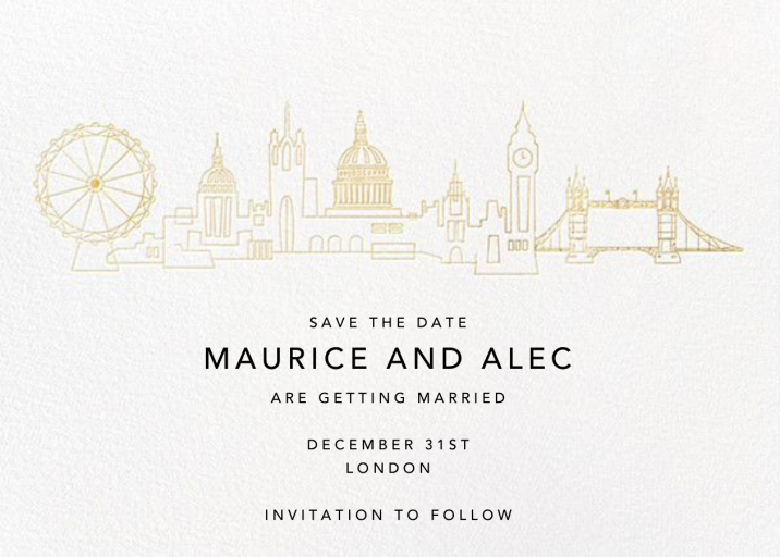 City Skyline View - Save the Date by Paperless Post