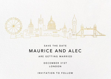 City Skyline View - Save the Date by Paperless Post
