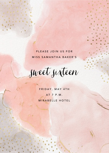 Ethereal Wash - Sweet 16 Invitation by Ashley G