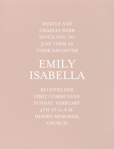 Rose - First Communion Invitation by Paperless Post