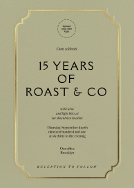 Gold Border Cafe Anniversary Invitation