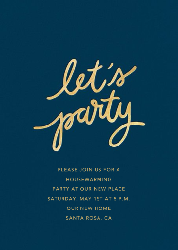 Party Script (Tall) - Housewarming Invitation by Sugar Paper
