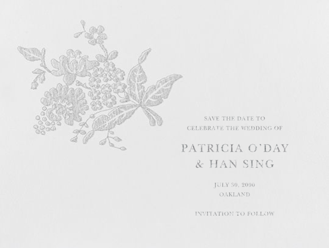 Hydrangea Lace II Save The Date - Save the Date by Oscar de la Renta