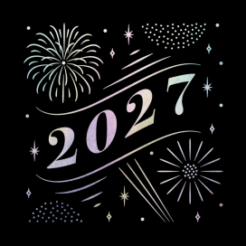 2027 Fireworks New Year Card