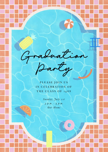 Splashy Oasis - Graduation Party Invitation by Paperless Post