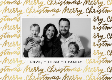 Photo Gold Script Holiday Card