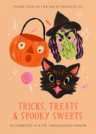 Vintage Halloween Icons Invitation