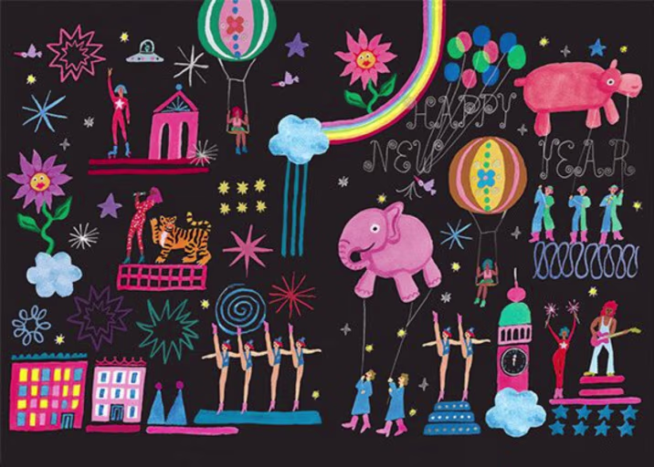 Colorful Year (Danielle Kroll) - New Year's Card by Red Cap Cards