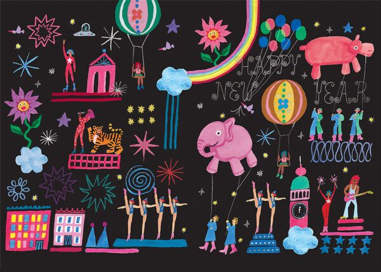 Colorful Year (Danielle Kroll) - New Year's Card by Red Cap Cards