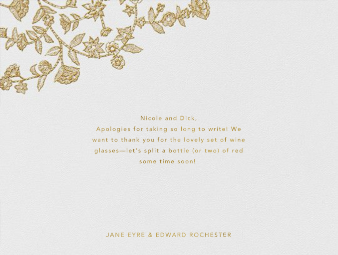 Stitched Floral I - Thank You by Oscar de la Renta