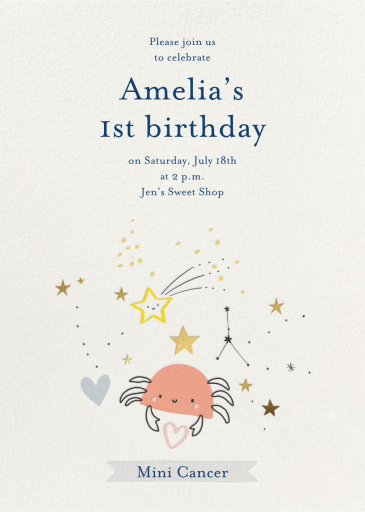 Star Sign - Birthday Invitation by Little Cube