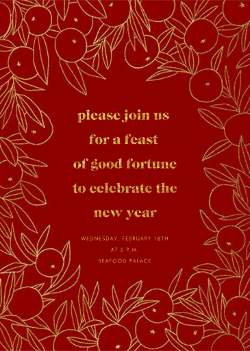 Mandarin Orchard - Lunar New Year Invitation by Paperless Post