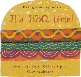 Burger Cutout - Party Invitation by Maisy Summer