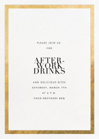 Simple Gold Border - Happy Hour Invitation by Paperless Post