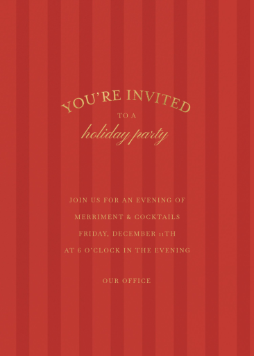 Merry Stripes - Corporate Holiday Party Invitation by Sugar Paper