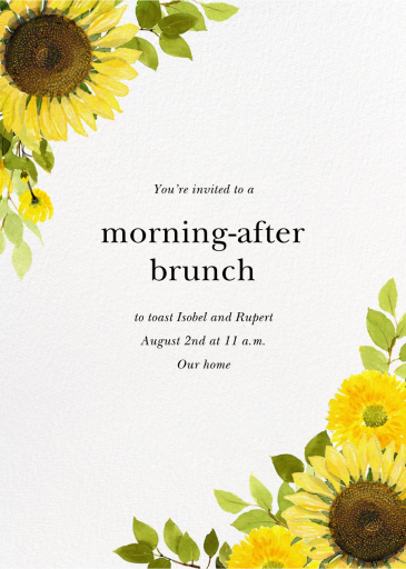 Summer Sunflowers - Wedding Brunch Invitation by Felix Doolittle