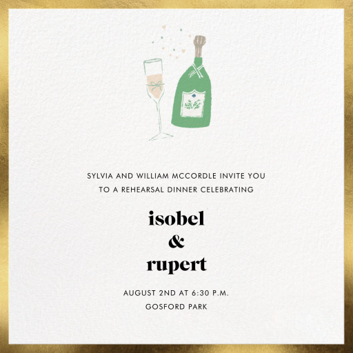 Champ Flute - Rehearsal Dinner Invitation by kate spade new york