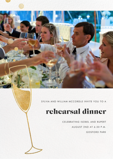 Champagne Flute (Photo) - Rehearsal Dinner Invitation by Paperless Post