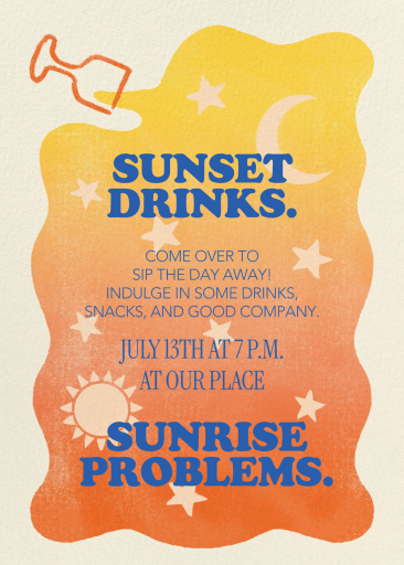 Sunset Spill - Summer Party Invitation by Derek Blasberg