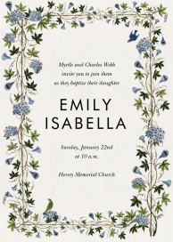 Tender Tendrils - Baptism & Christening Invitation by Stephanie Fishwick