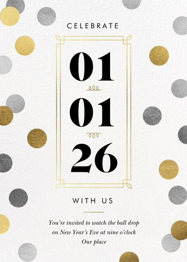 Confetti Date - New Year's Eve Invitation by Paperless Post