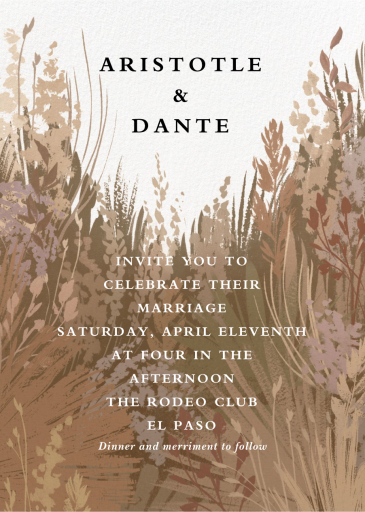 Pampas Grass - Wedding Invitation by Paperless Post