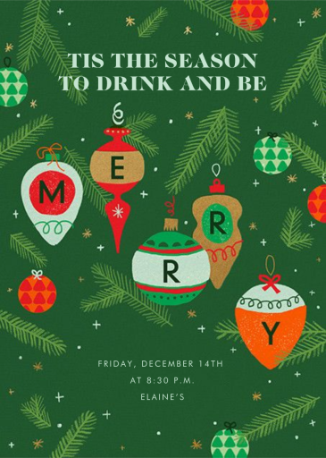 Merry Ornaments - Holiday Party Invitation by Paperless Post