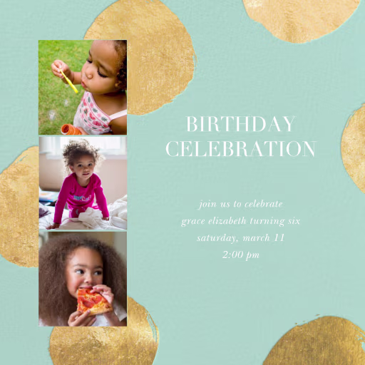 Photo Strip Dots - Birthday Invitation by Sugar Paper