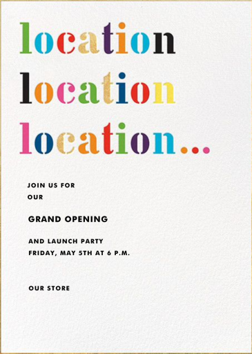 Location Location Location... - Launch Party Invitation by kate spade new york