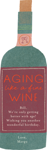 Fine Wine Cutout - Birthday Card by Maisy Summer