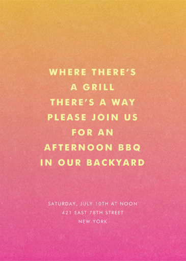 Gradient Full - BBQ Invitation by Paperless Post