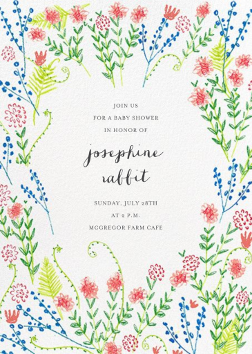 Penciled Garden - Bar & Bat Mitzvah Invitation by Mr. Boddington's Studio