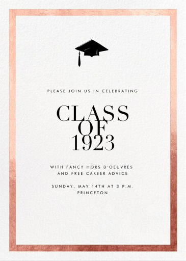 Simple Gold Border - Graduation Party Invitation by Paperless Post
