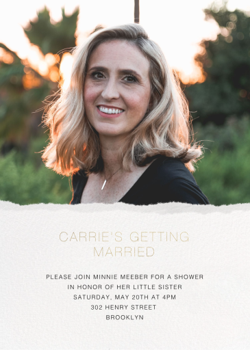 Torn Edge (Photo) - Bridal Shower Invitation by Paperless Post