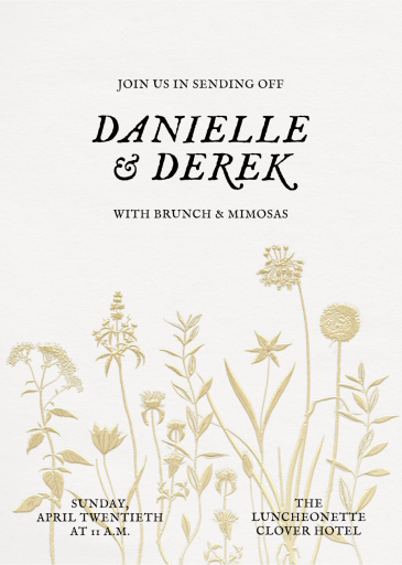 Flower Stalks - Wedding Brunch Invitation by Emilia Wickstead