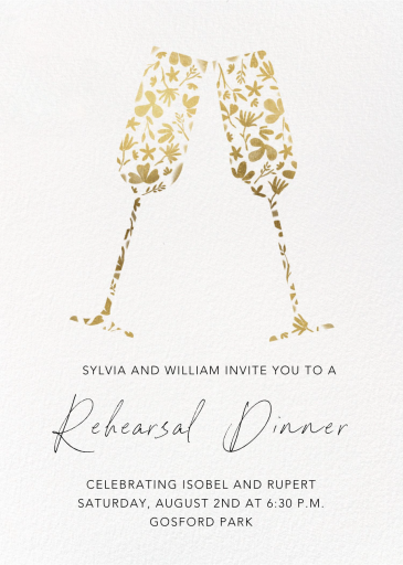 Floral Flutes - Rehearsal Dinner Invitation by Paperless Post