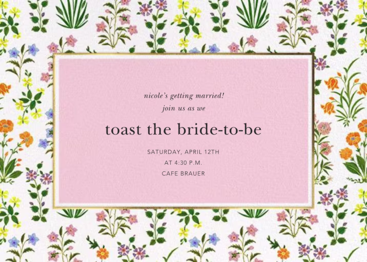 Wildflower Calico - Bridal Shower Invitation by Oscar de la Renta