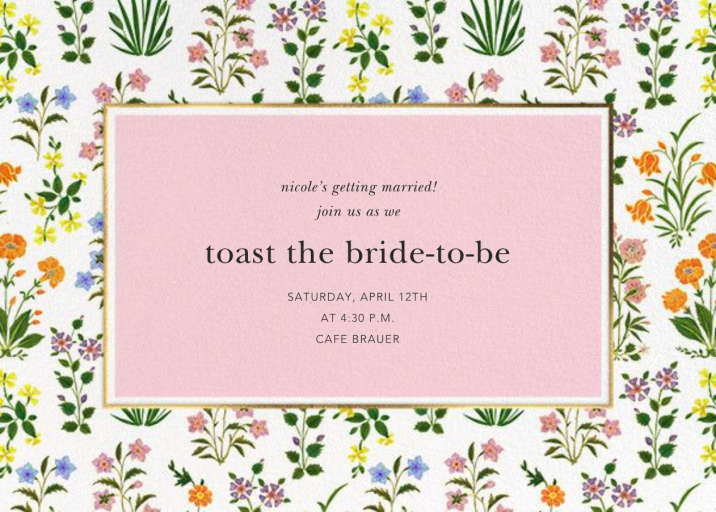 Wildflower Calico - Bridal Shower Invitation by Oscar de la Renta