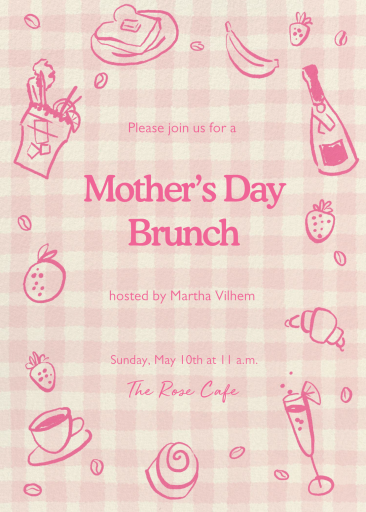 Rosy Gingham - Invitation by Paperless Post