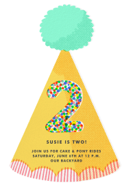 Party Hat Cutout (One) - Birthday Invitation by Hello!Lucky