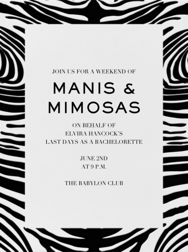 Zebra Stripes - Bachelorette Party Invitation by Paperless Post