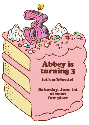 Birthday Cake Slice - Birthday Invitation by Hello!Lucky