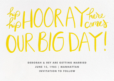 Hip Hip Hooray - Save the Date by Linda and Harriett