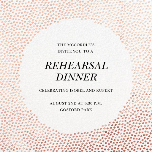 Metallic Confetti - Rehearsal Dinner Invitation by Kelly Wearstler