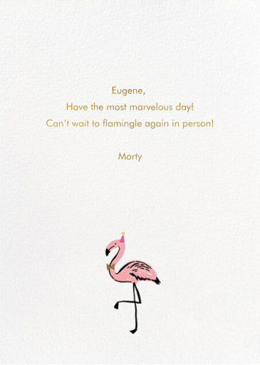 Fab Flamingos - Birthday Card by Hello!Lucky - Back