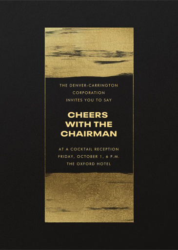 Gold Brushstroke - Corporate Reception Invitation by Paperless Post