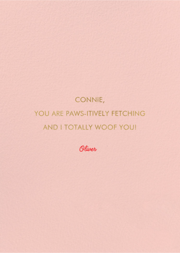 Fetching - Greeting Card by Carolyn Suzuki Studio - Back